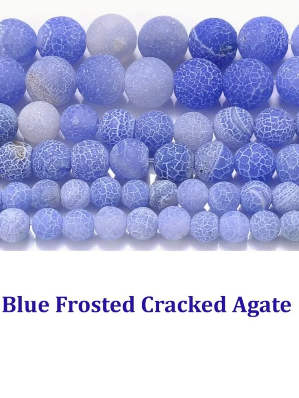 Blue Frosted Cracked Agates Stone  15